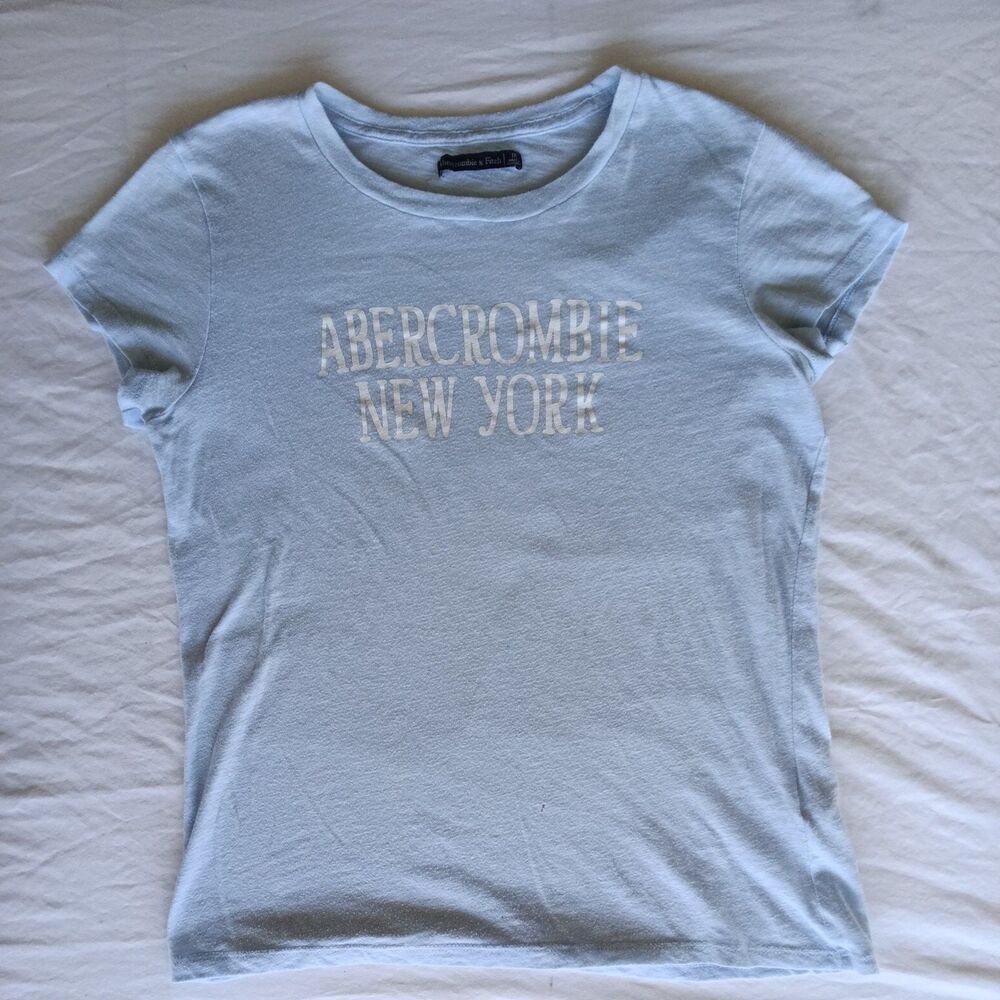 Vintage Y2K Abercrombie And Fitch Baby Blue Women Sz M - hole